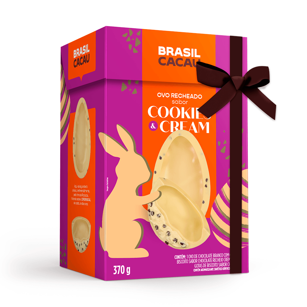 Brasil Cacau Ovo de Pascoa Cookies & Cream 370g - Imagem 2